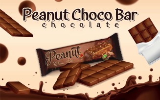 Peanut Choco Bar Chocolate Packaging Design - Chocolate