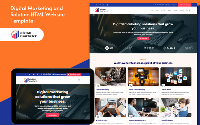 Digital Marketing and Solution HTML Website Template