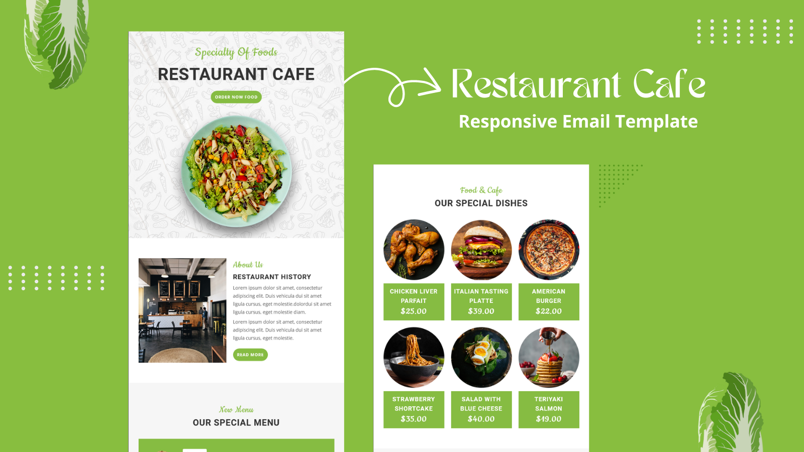 Restaurant Cafe – Multipurpose Responsive Email Template