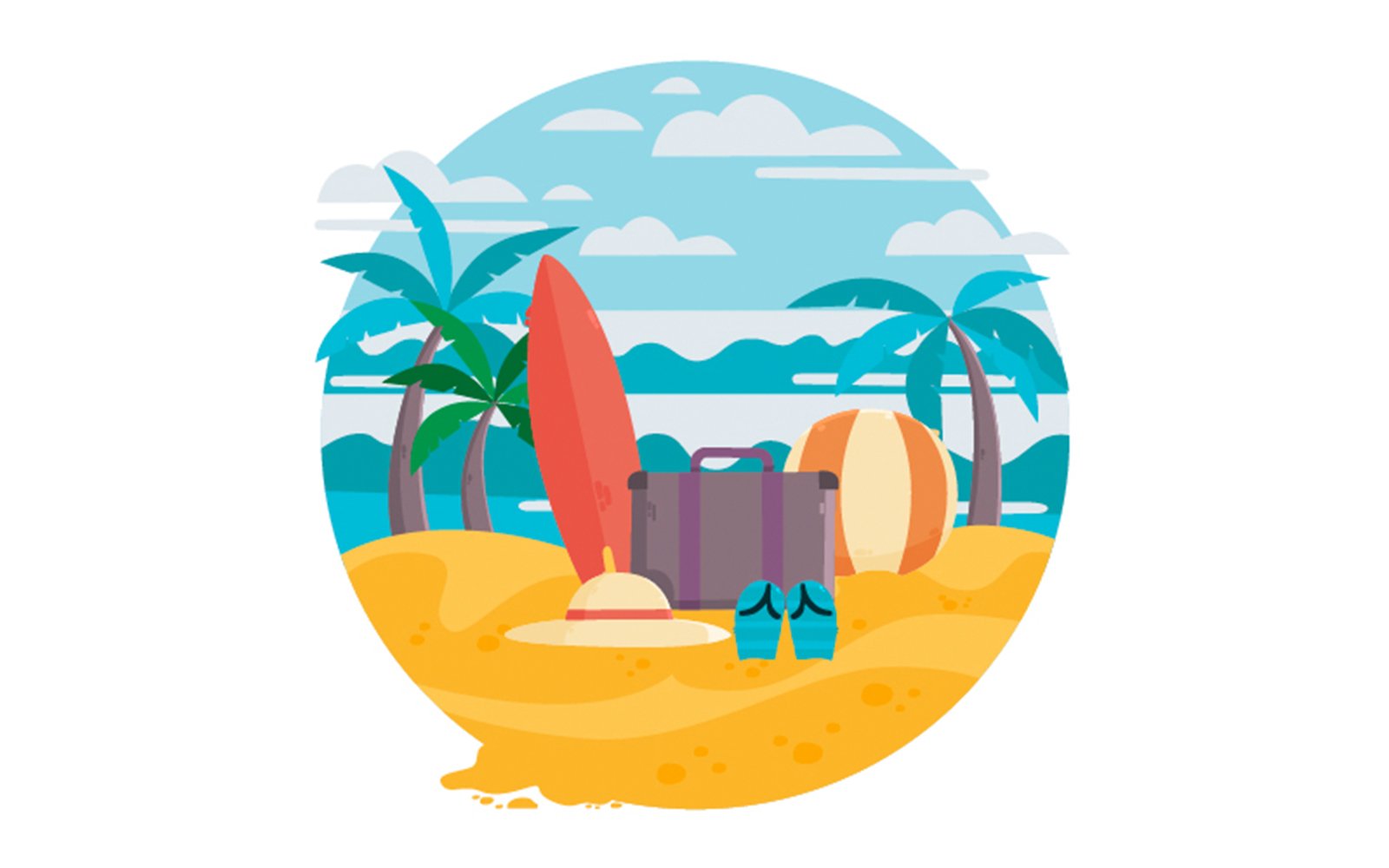 Kit Graphique #334151 Beach Vector Divers Modles Web - Logo template Preview