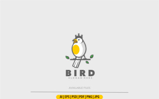 Bird king mascot logo template