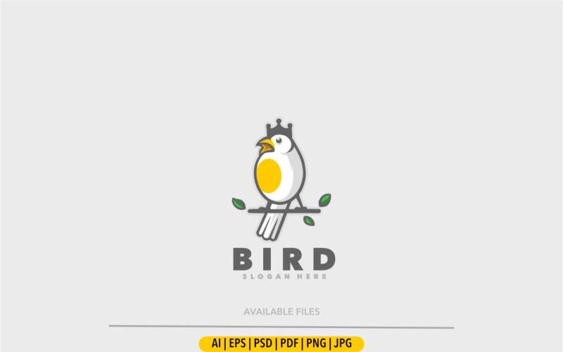 Bird king mascot logo template Logo Template