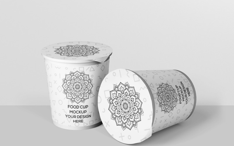 Food Cup Mockup - Realistic 3 Product Mockup