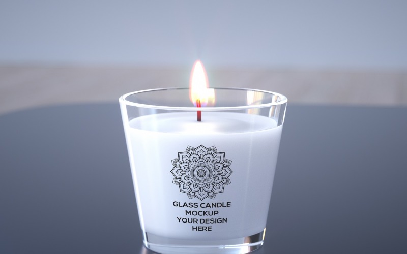 Glass Candle Mockup - Realistic Product Mockup