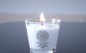 Glass Candle Mockup - Realistic