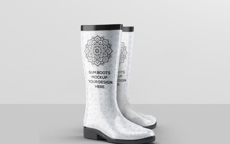 Gumboots Mockup - Rubber Boots 3 Product Mockup