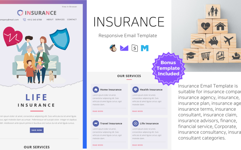 Insurance – Responsive Email Template Newsletter Template