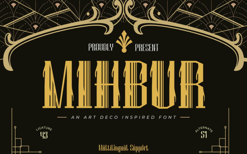 Mihbur | Art Deco-inspired font Font