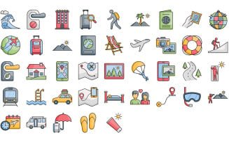 Vacation and Travel Icons Pack | EPS | SVG