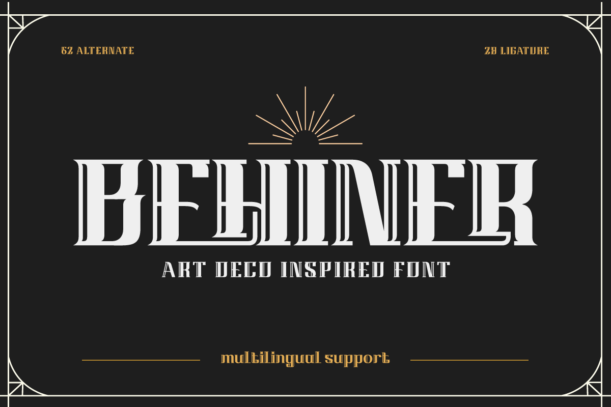 BEHINER | Art Deco Style Font