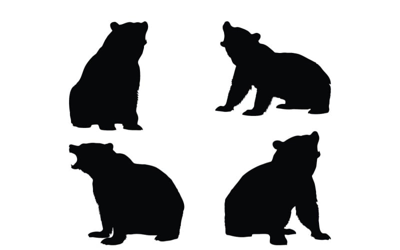 Bear silhouette design collection vector Illustration