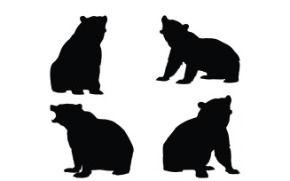 Bear silhouette design collection vector