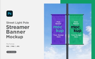 Double Pole Banner Mockup Front View V 03