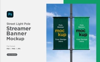 Double Pole Banner Mockup Front View V 11