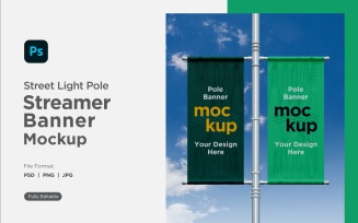 Double Pole Banner Mockup Front View V 17