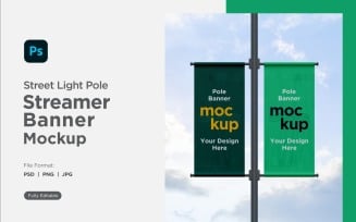Double Pole Banner Mockup Front View V 21