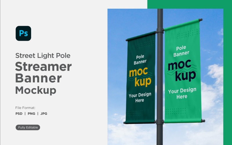 Double Pole Banner Mockup Side View V 04 Product Mockup
