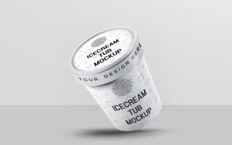 Ice Cream Packaging Tub Mockup 2
