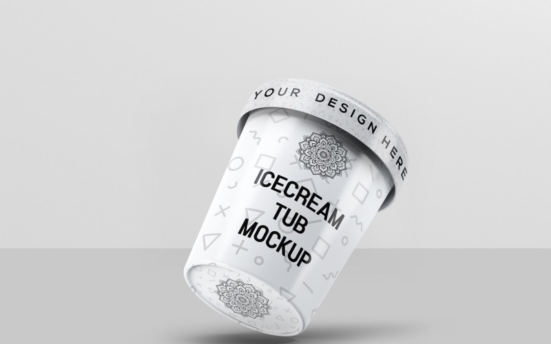 Ice Cream Packaging Tub Mockup 3 Product Mockup
