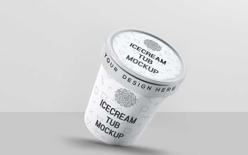 Ice Cream Packaging Tub Mockup 4 Product Mockup