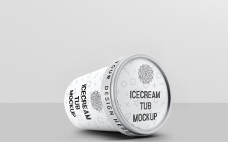 Ice Cream Packaging Tub Mockup 5