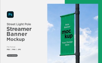 Pole Banner Mockup Side View V 10