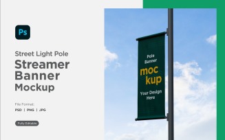 Pole Banner Mockup Side View V 20