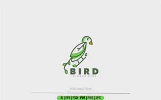 Bird leaf logo design template illustration