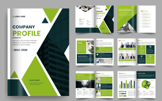 Company profile template, business brochure layout, annual report