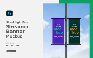 Double Pole Banner Mockup Front View V 29