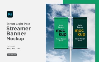 Double Pole Banner Mockup Front View V 33