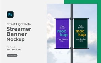 Double Pole Banner Mockup Front View V 37