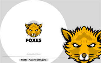 Fox mascot design logo template