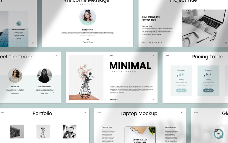Minimal Clean Presentation Template Layout PowerPoint Template
