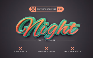 Night - Editable Text Effect, Font Style