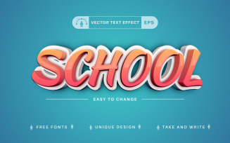 School - Editable Text Effect, Font Style 2