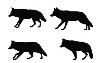 Wild coyote silhouette collection vector