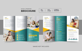 Creative Kids Back To School Admission Trifold or Education Trifold Brochure design Template