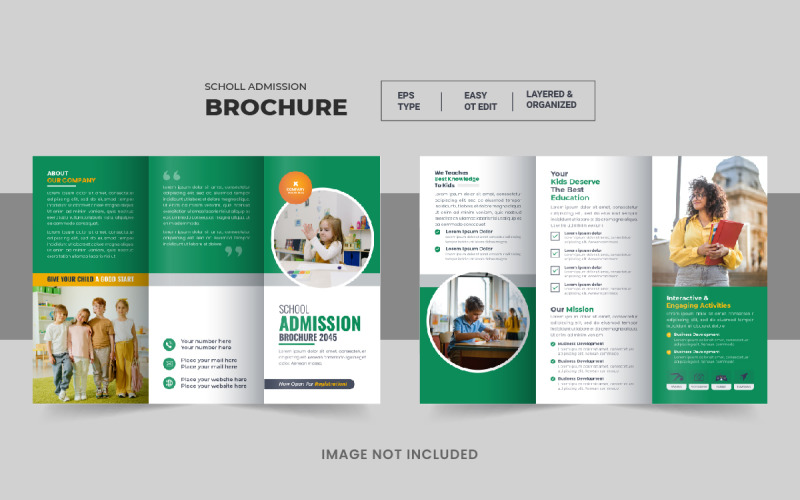 Creative Kids Back To School Admission Trifold or Education Trifold Brochure Template design Corporate Identity