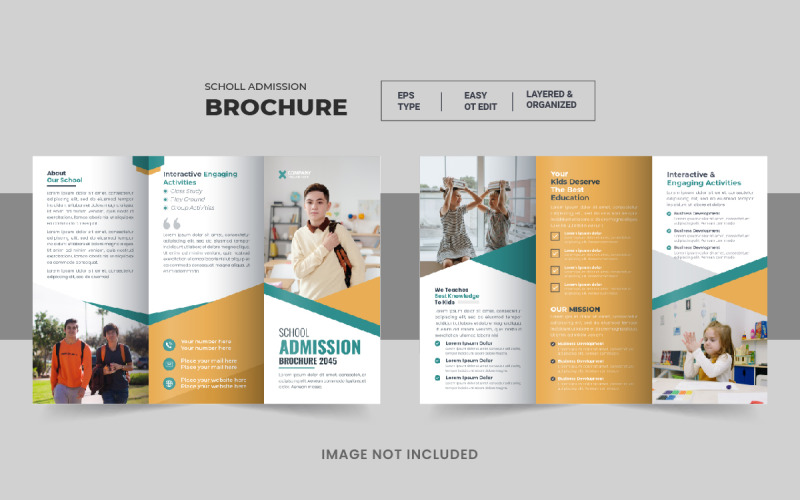 Creative Kids Back To School Admission Trifold or Education Trifold Brochure Template Layout Corporate Identity