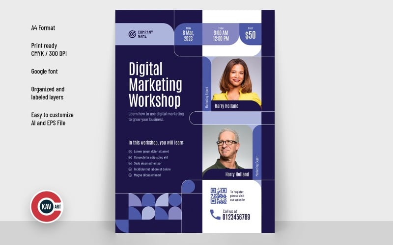 Digital Marketing Online Workshop Flyer Corporate Identity