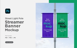 Double Pole Banner Mockup Front View V 49