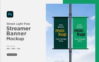 Double Pole Banner Mockup Front View V 53
