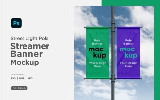 Double Pole Banner Mockup Front View V 57