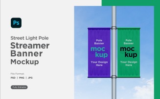 Double Pole Banner Mockup Front View V 65
