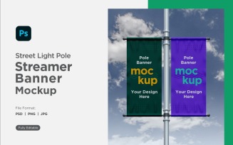 Double Pole Banner Mockup Front View V 73