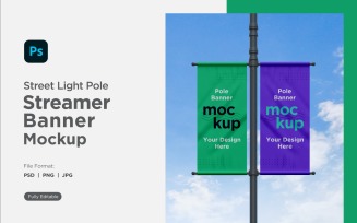 Double Pole Banner Mockup Front View V 77