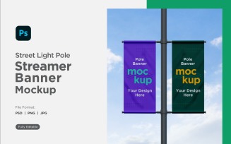 Double Pole Banner Mockup Front View V 85