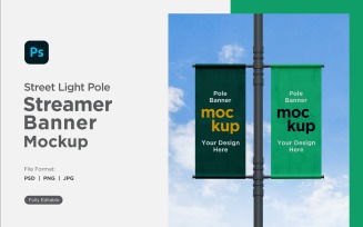 Double Pole Banner Mockup Front View V 89