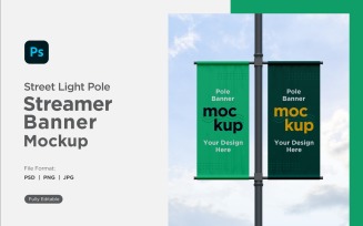 Double Pole Banner Mockup Front View V 99
